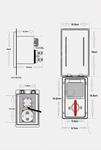 External Mains Socket and Isolator Switch Box GREY TND Caravan ...