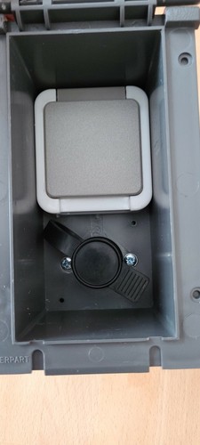 External Mains Socket and Isolator Switch Box GREY TND Caravan ...